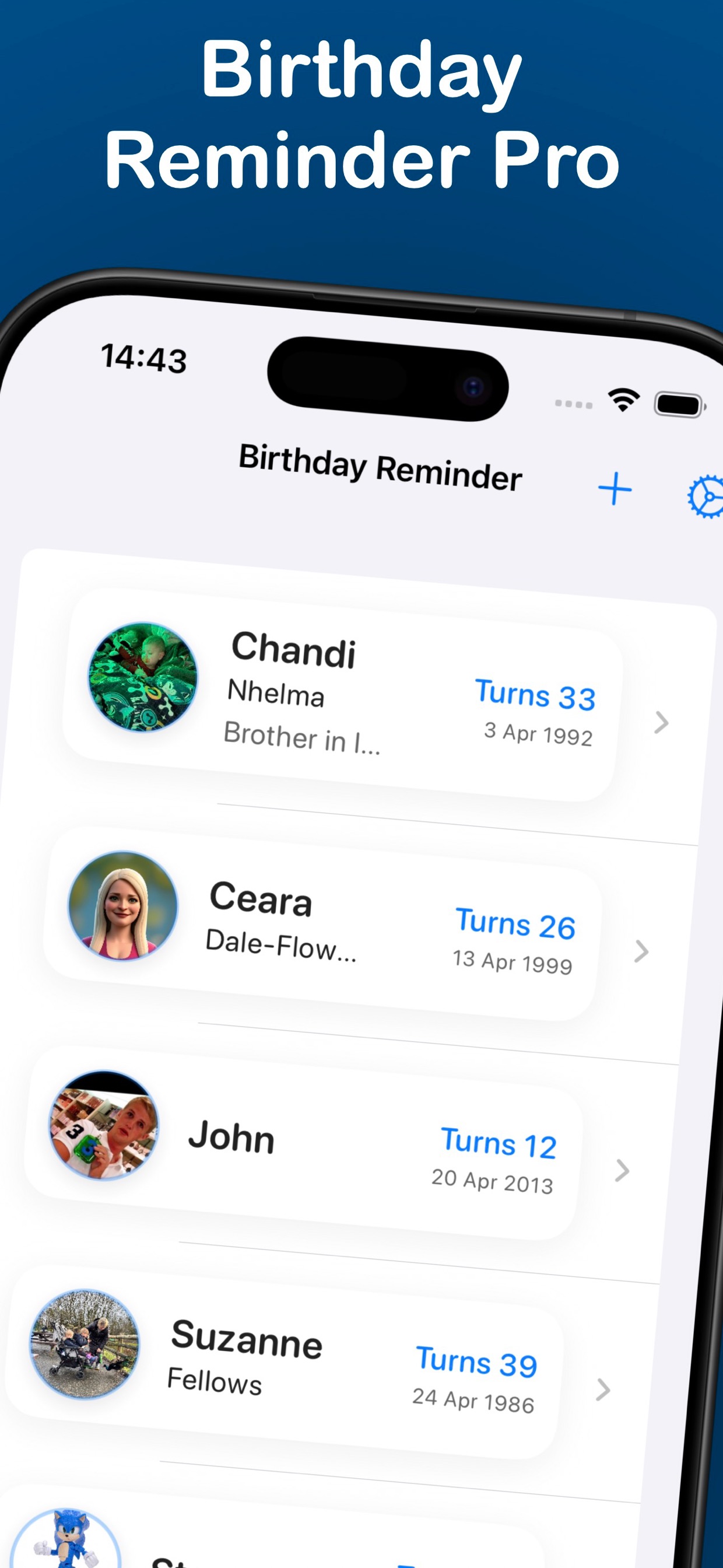 Birthday Reminder Pro screenshot