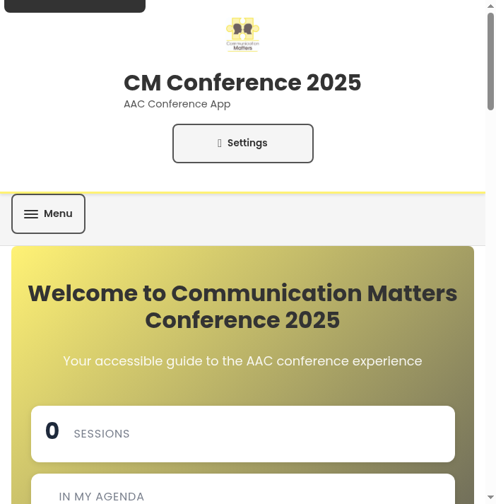 Conference App (Communication Matters) screenshot