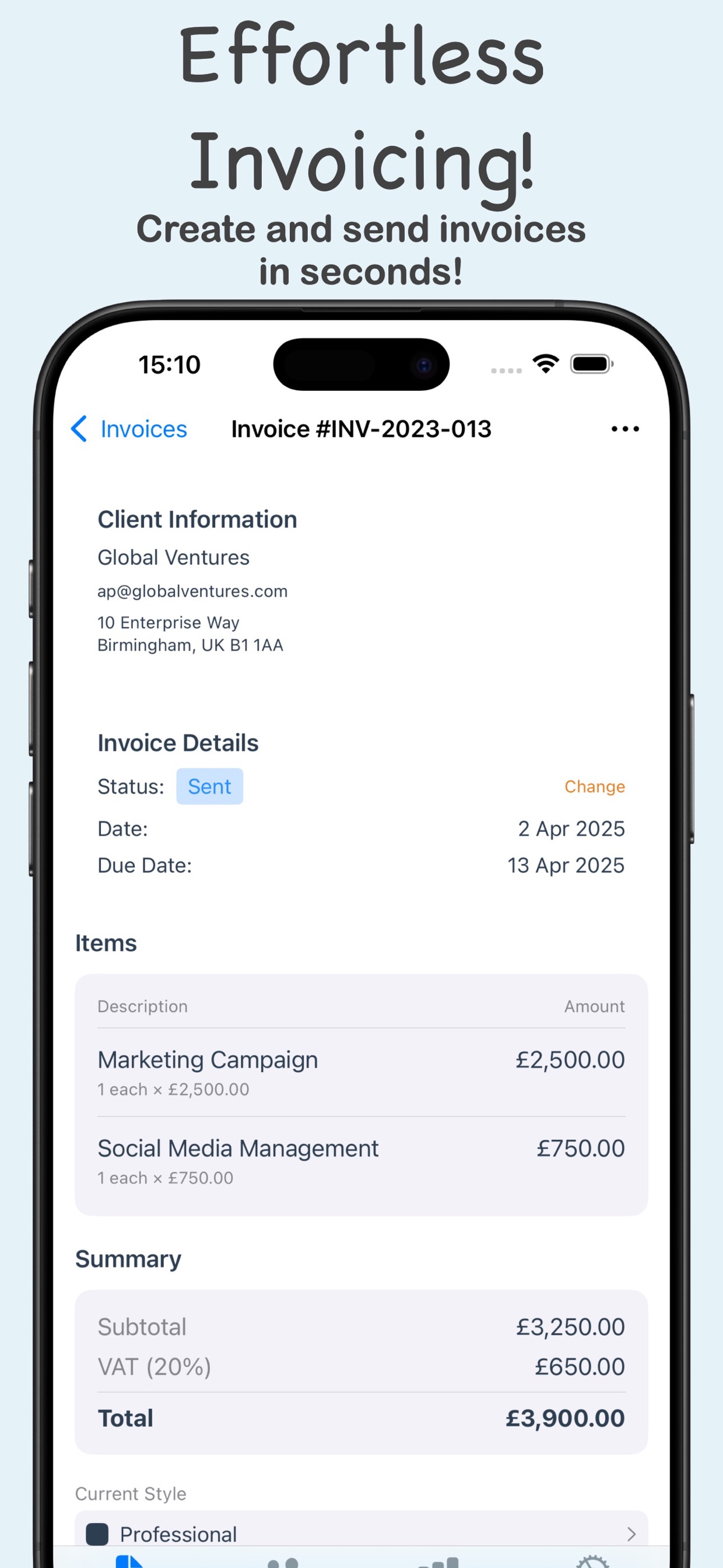 Generate Invoice Pro screenshot